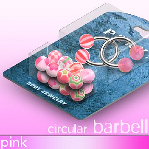 Piercing Set Hufeisen Lippenpiercing mit bunten Acryl Kugeln Farbwahl